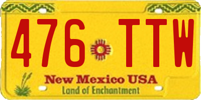 NM license plate 476TTW