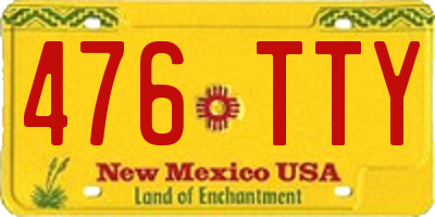 NM license plate 476TTY