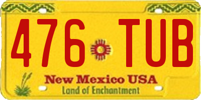 NM license plate 476TUB