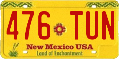 NM license plate 476TUN