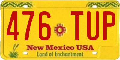 NM license plate 476TUP