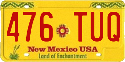 NM license plate 476TUQ