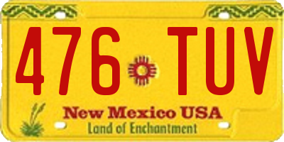NM license plate 476TUV