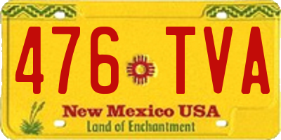 NM license plate 476TVA