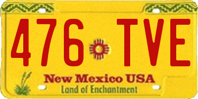 NM license plate 476TVE