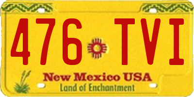 NM license plate 476TVI