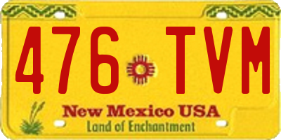 NM license plate 476TVM
