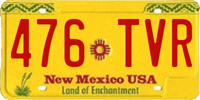NM license plate 476TVR