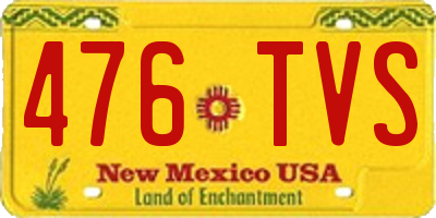 NM license plate 476TVS