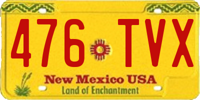 NM license plate 476TVX