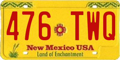 NM license plate 476TWQ