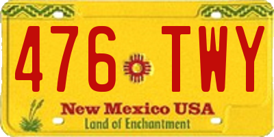 NM license plate 476TWY