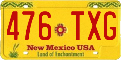 NM license plate 476TXG