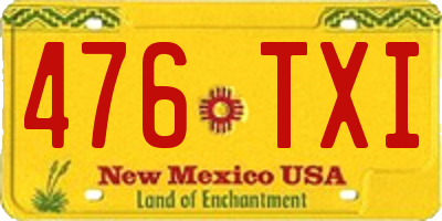 NM license plate 476TXI