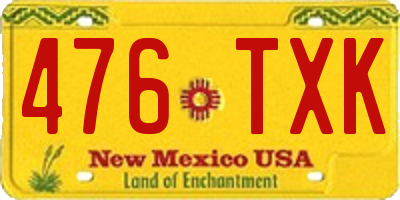 NM license plate 476TXK