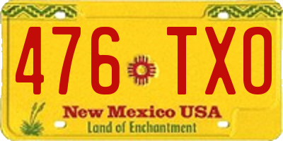 NM license plate 476TXO