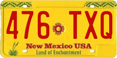 NM license plate 476TXQ