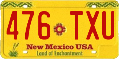 NM license plate 476TXU