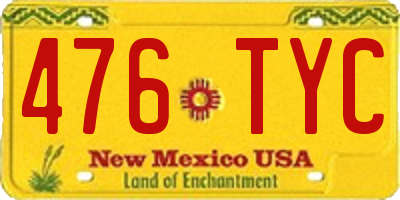 NM license plate 476TYC