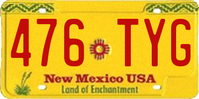 NM license plate 476TYG