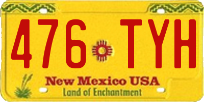 NM license plate 476TYH