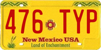 NM license plate 476TYP
