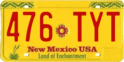 NM license plate 476TYT