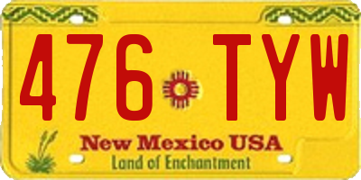 NM license plate 476TYW