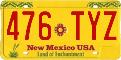 NM license plate 476TYZ
