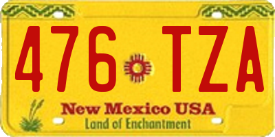 NM license plate 476TZA