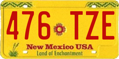 NM license plate 476TZE