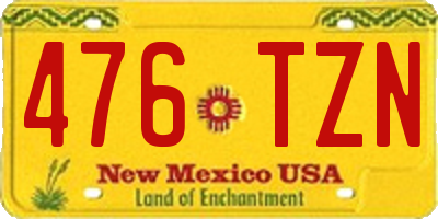 NM license plate 476TZN
