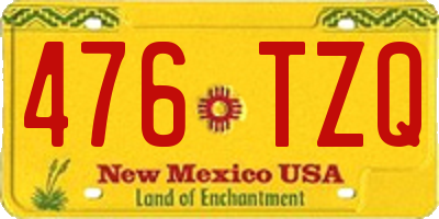 NM license plate 476TZQ