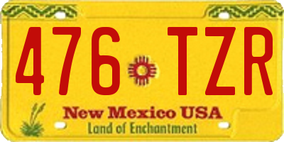 NM license plate 476TZR