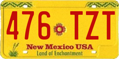 NM license plate 476TZT