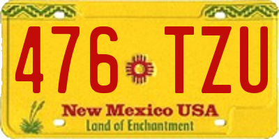 NM license plate 476TZU