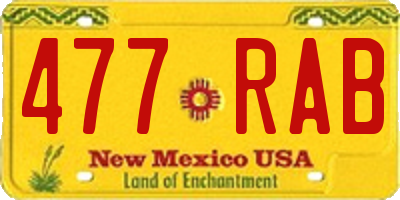 NM license plate 477RAB
