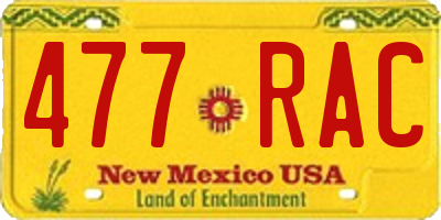 NM license plate 477RAC
