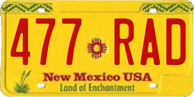 NM license plate 477RAD