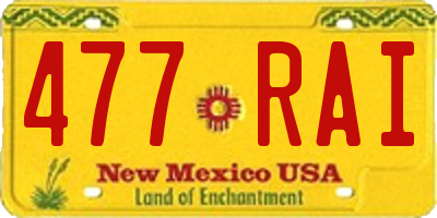 NM license plate 477RAI