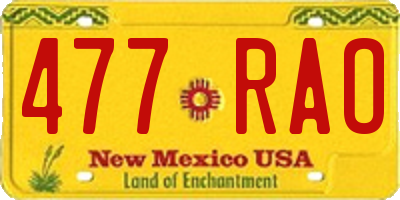 NM license plate 477RAO