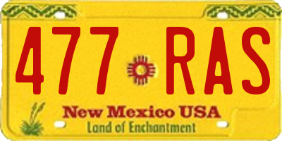 NM license plate 477RAS