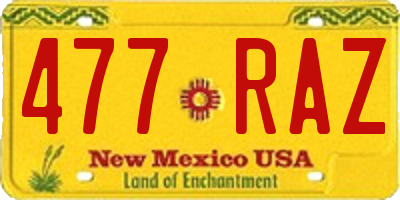 NM license plate 477RAZ