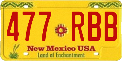 NM license plate 477RBB