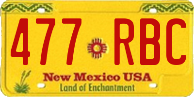 NM license plate 477RBC