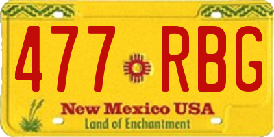 NM license plate 477RBG