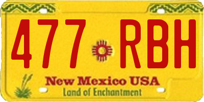 NM license plate 477RBH