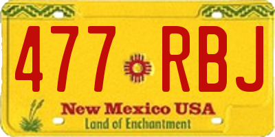 NM license plate 477RBJ