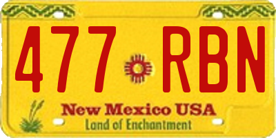 NM license plate 477RBN
