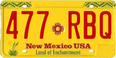 NM license plate 477RBQ